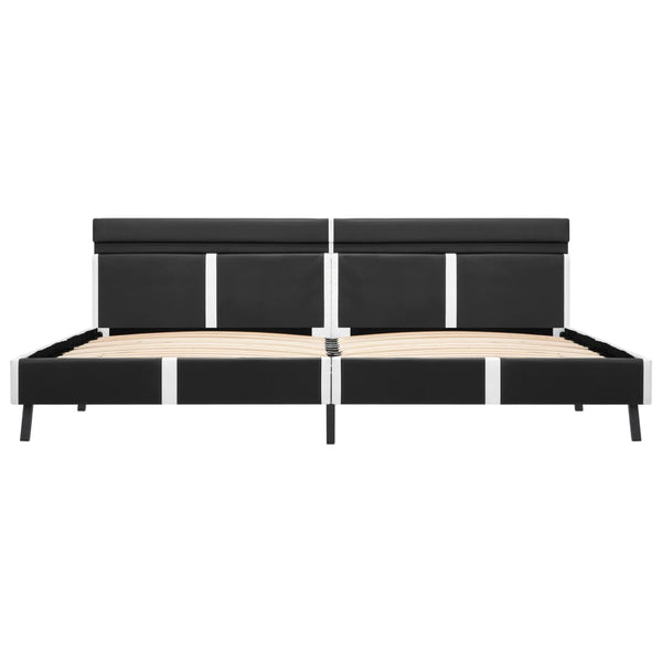 vidaXL Bed Frame with LED Gray Faux Leather 180x200 cm