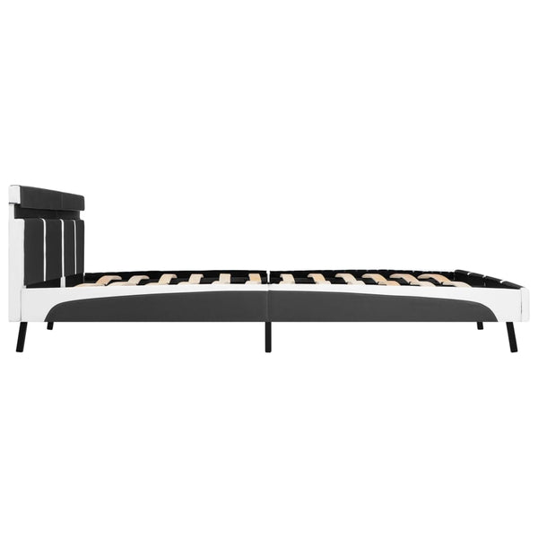 vidaXL Bed Frame with LED Gray Faux Leather 180x200 cm
