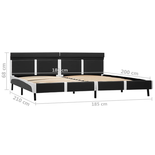 vidaXL Bed Frame with LED Gray Faux Leather 180x200 cm