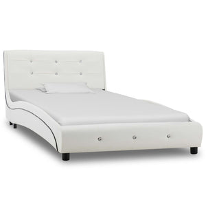 vidaXL Bed Frame White Faux Leather 90x200 cm