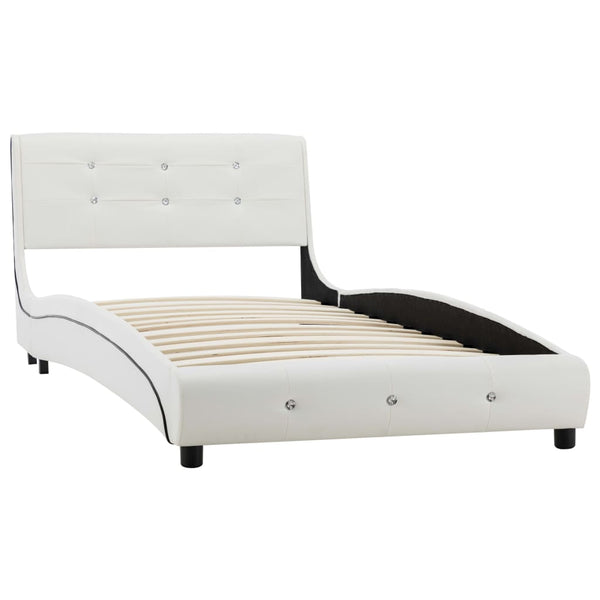 vidaXL Bed Frame White Faux Leather 90x200 cm