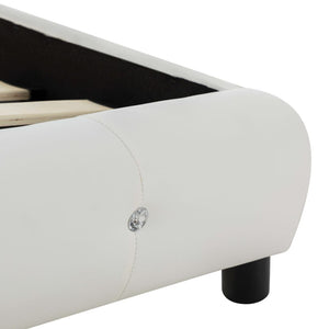 vidaXL Bed Frame White Faux Leather 90x200 cm
