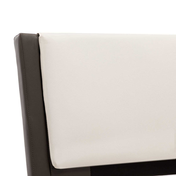vidaXL Bed Frame Grey and White 160 x 200 cm Faux Leather