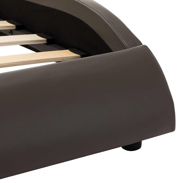 vidaXL Bed Frame Grey and White 160 x 200 cm Faux Leather