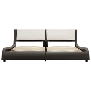vidaXL Bed Frame Grey and White 160 x 200 cm Faux Leather
