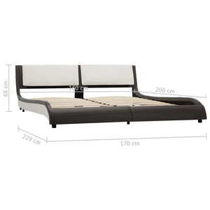 vidaXL Bed Frame Grey and White 160 x 200 cm Faux Leather