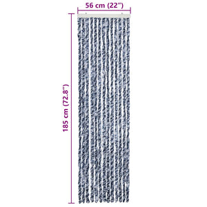 vidaXL Insect Screen Curtain Blue, White and Silver 56x185cm Chenille