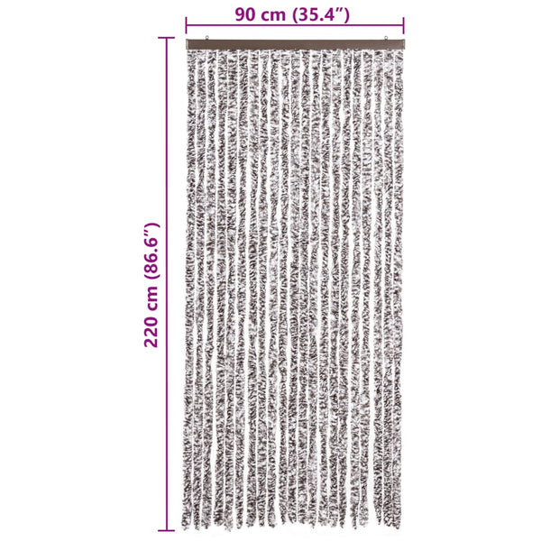 vidaXL Insect Screen Curtain Brown and Beige 90x220 cm Chenille