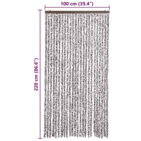 vidaXL Insect Screen Curtain Brown and Beige 100x220 cm Chenille