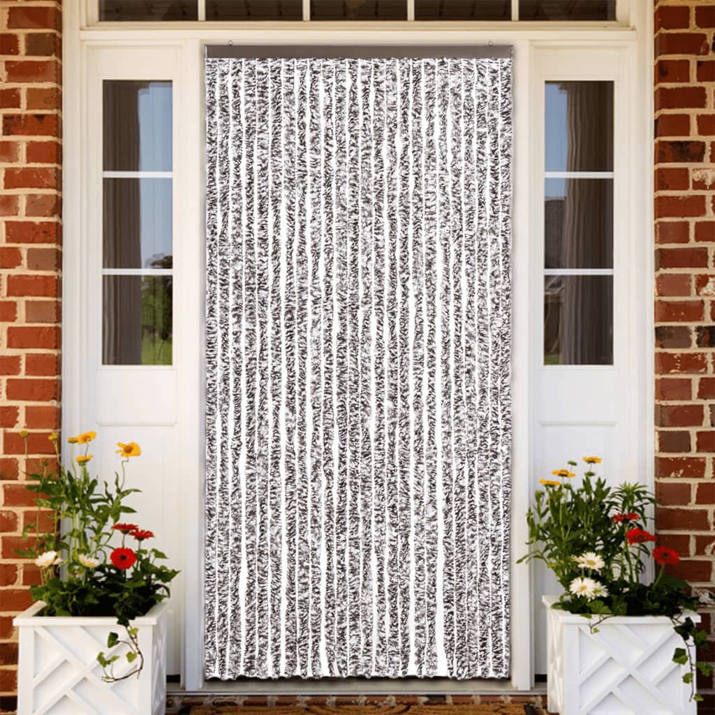 vidaXL Insect Screen Curtain Brown and Beige 100x220 cm Chenille