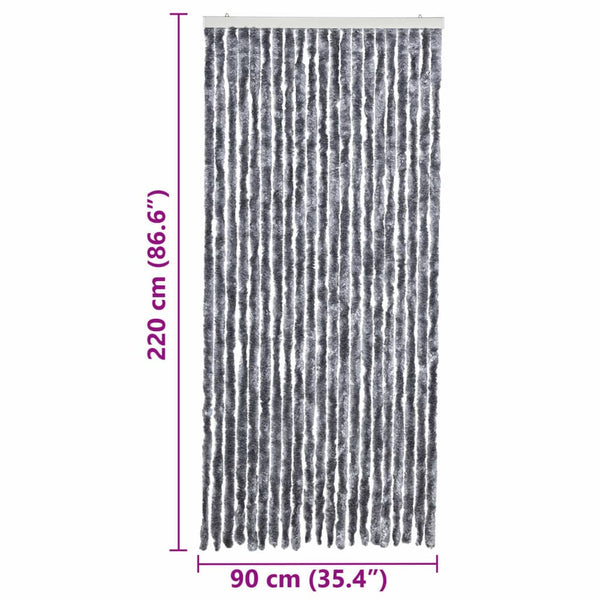 vidaXL Insect Screen Curtain Silver 90x220 cm Chenille