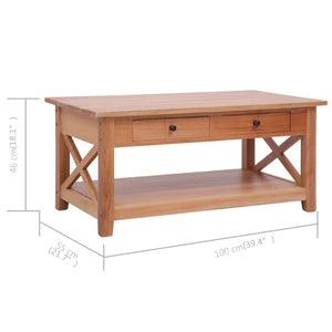 vidaXL Coffee Table 100x55x46 cm Solid Mahogany Wood