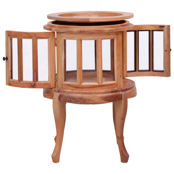 vidaXL Display Cabinet Natural 50 x 50 x 76 cm Solid Mahogany Wood