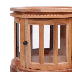 vidaXL Display Cabinet Natural 50 x 50 x 76 cm Solid Mahogany Wood