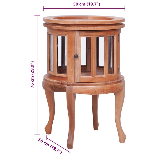 vidaXL Display Cabinet Natural 50 x 50 x 76 cm Solid Mahogany Wood