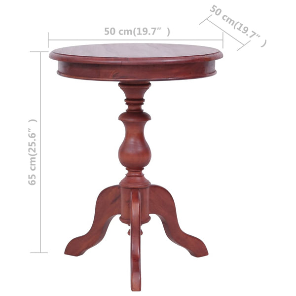 vidaXL Side Table Brown 50 x 50 x 65 cm Solid Mahogany Wood