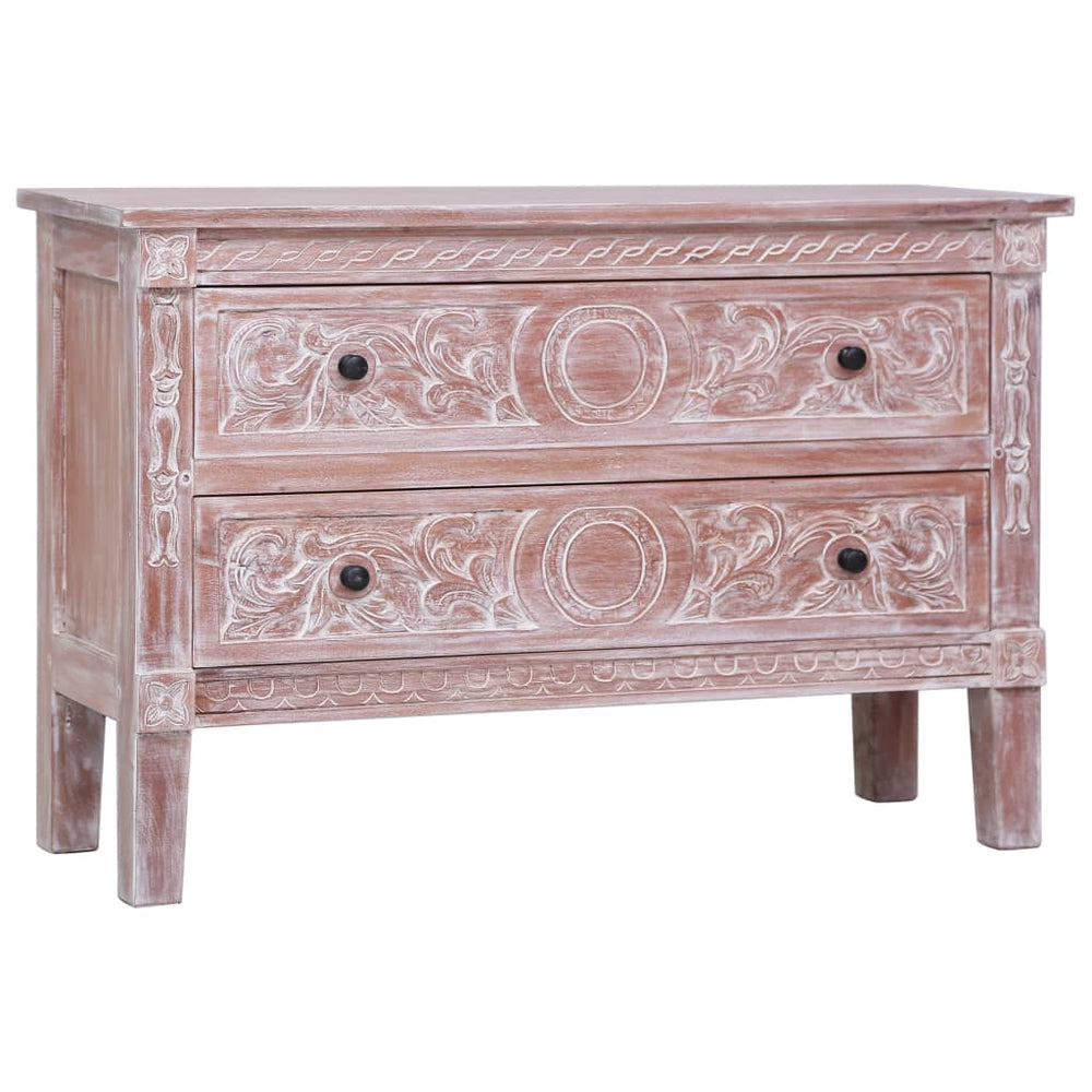 vidaXL Sideboard with 2 Drawers 90 x 30 x 60 cm Solid Mahogany Wood