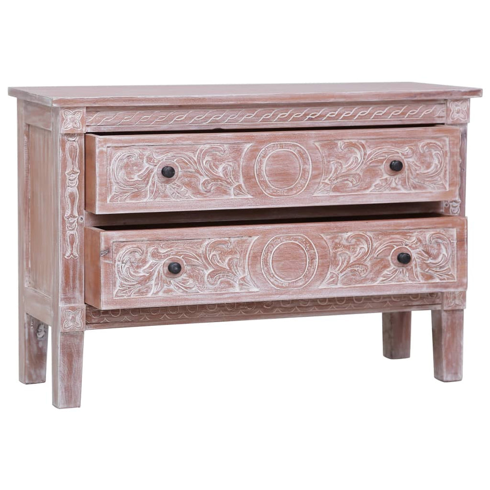vidaXL Sideboard with 2 Drawers 90 x 30 x 60 cm Solid Mahogany Wood