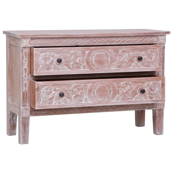 vidaXL Sideboard with 2 Drawers 90 x 30 x 60 cm Solid Mahogany Wood