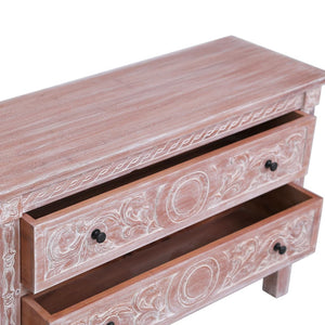 vidaXL Sideboard with 2 Drawers 90 x 30 x 60 cm Solid Mahogany Wood