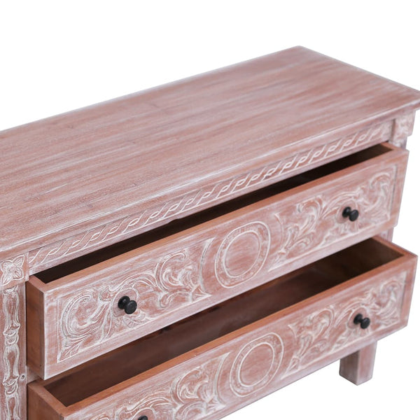 vidaXL Sideboard with 2 Drawers 90 x 30 x 60 cm Solid Mahogany Wood