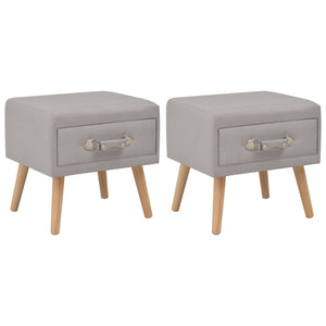 vidaXL Nightstands 2 pcs. Grey 40 x 35 x 40 cm Fabric