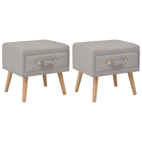 vidaXL Nightstands 2 pcs. Grey 40 x 35 x 40 cm Fabric