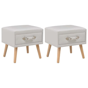 vidaXL Bedside Cabinets 2 pcs White 40 x 35 x 40 cm Faux Leather