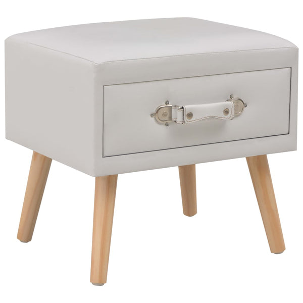vidaXL Bedside Cabinets 2 pcs White 40 x 35 x 40 cm Faux Leather