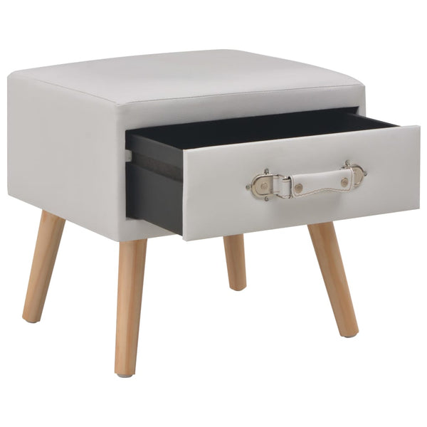 vidaXL Bedside Cabinets 2 pcs White 40 x 35 x 40 cm Faux Leather
