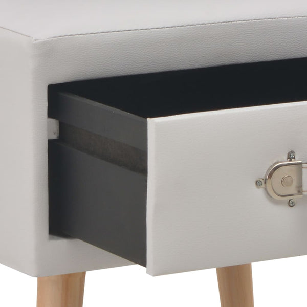 vidaXL Bedside Cabinets 2 pcs White 40 x 35 x 40 cm Faux Leather