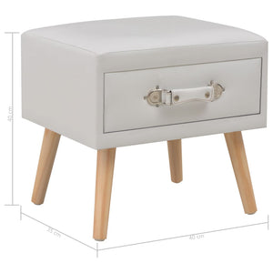 vidaXL Bedside Cabinets 2 pcs White 40 x 35 x 40 cm Faux Leather