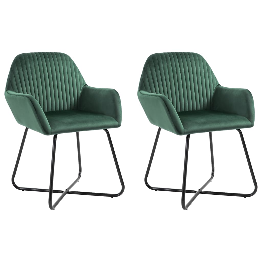 vidaXL Dining Chairs 2 pcs. Green Velvet