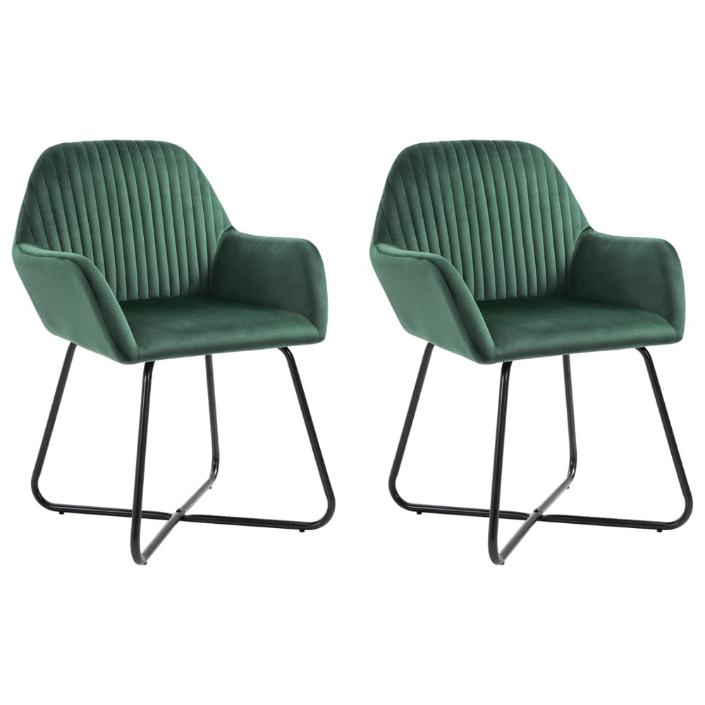 vidaXL Dining Chairs 2 pcs. Green Velvet