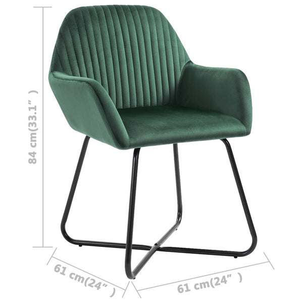 vidaXL Dining Chairs 2 pcs. Green Velvet