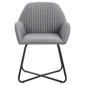 vidaXL Dining Chairs 2 pcs Light Grey Fabric