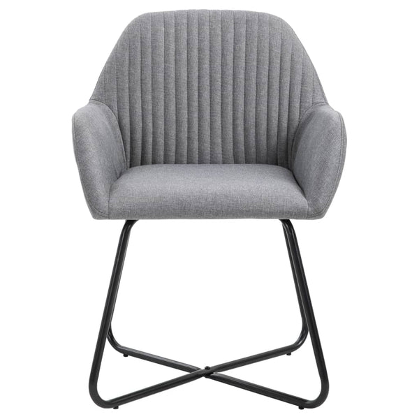 vidaXL Dining Chairs 2 pcs Light Grey Fabric