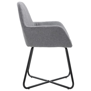 vidaXL Dining Chairs 2 pcs Light Grey Fabric