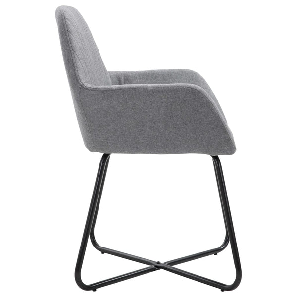 vidaXL Dining Chairs 2 pcs Light Grey Fabric