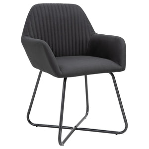vidaXL Dining Chairs 2 pcs Black Fabric