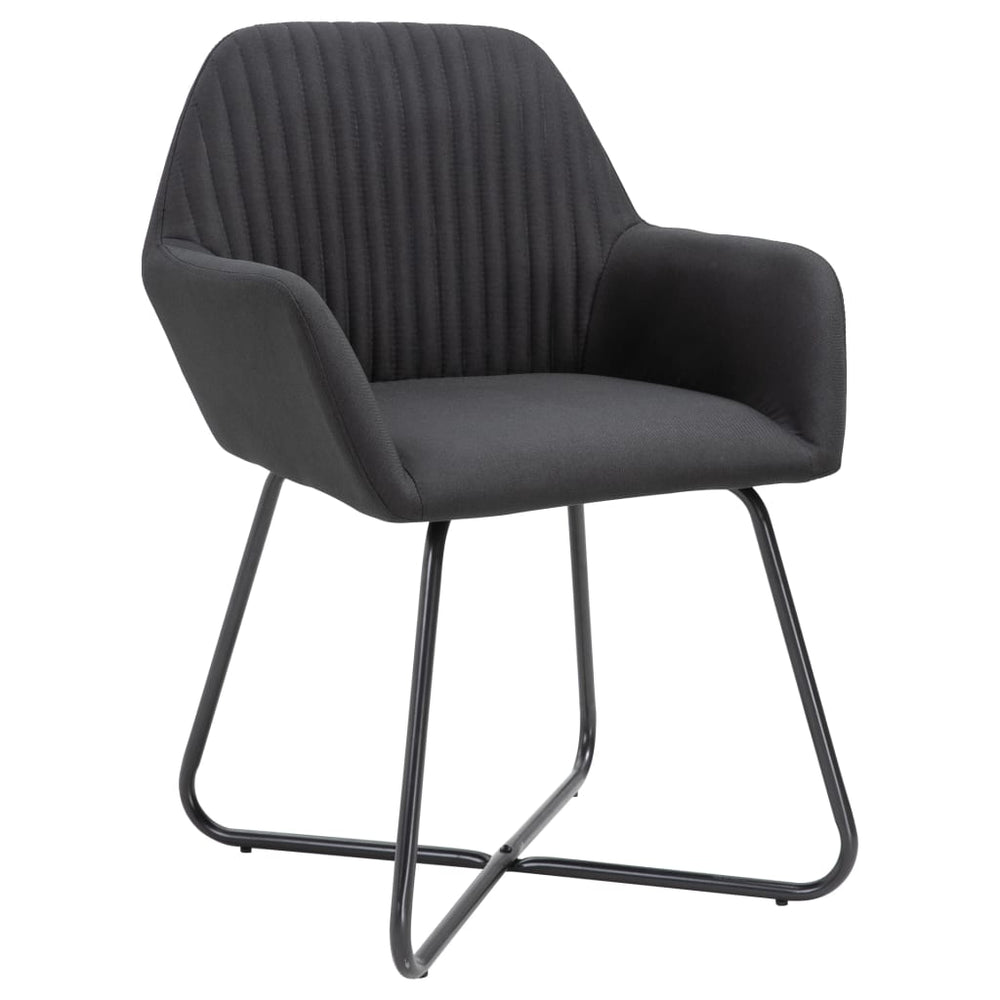 vidaXL Dining Chairs 2 pcs Black Fabric