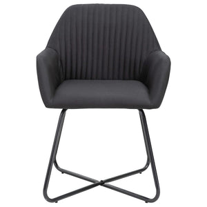 vidaXL Dining Chairs 2 pcs Black Fabric
