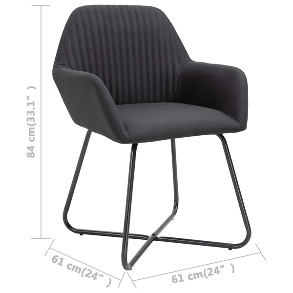 vidaXL Dining Chairs 2 pcs Black Fabric