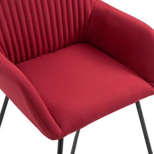 vidaXL Dining Chairs 2 pcs Wine Red Fabric