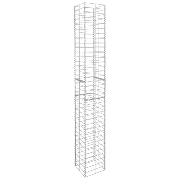 vidaXL Gabion Baskets 3 pcs. Galvanized Steel 25 x 25 x 197 cm