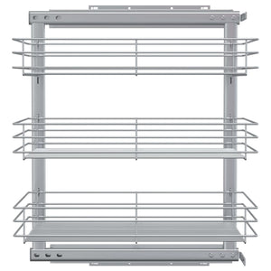 vidaXL 3-Tier Extendable Kitchen Wire Basket Silver 47x35x56 cm