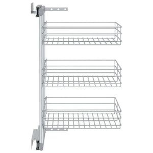 vidaXL 3-Tier Extendable Kitchen Wire Basket Silver 47x35x56 cm