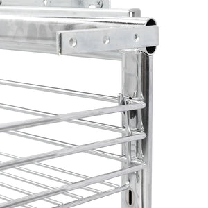 vidaXL 3-Tier Extendable Kitchen Wire Basket Silver 47x35x56 cm