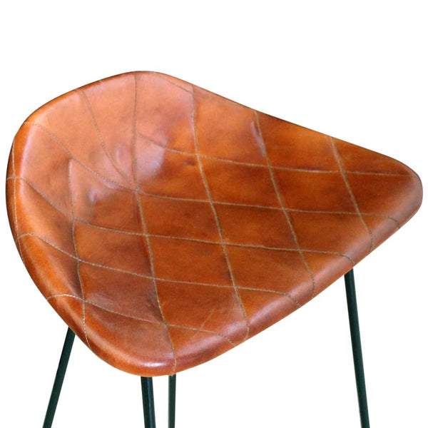 vidaXL Bar Stools 6 pcs Brown Genuine Leather