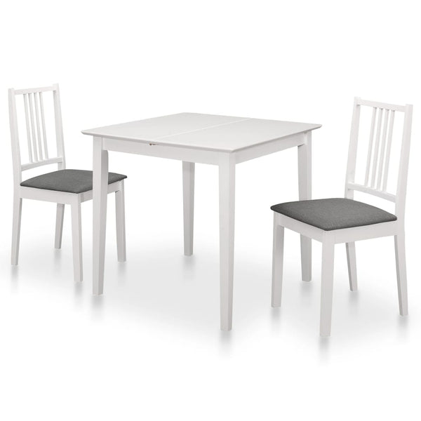 vidaXL 3-Piece Dining Set MDF White